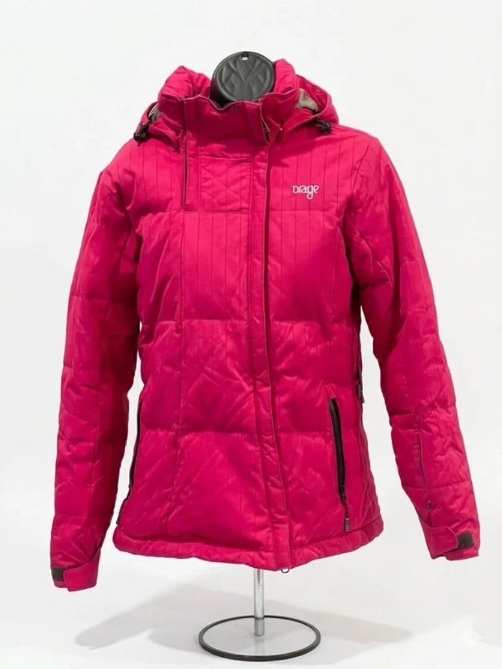Orage Prime Womens Ski Jacket Hooded Puffer Coat Pink Fuchsia Size S